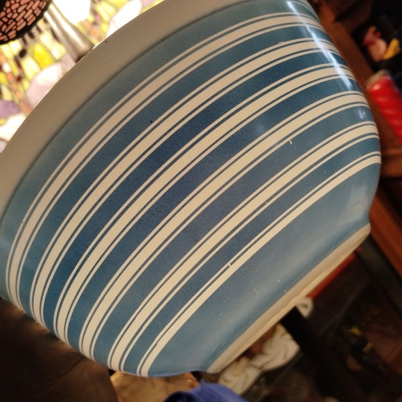 Vintage 403 Pyrex Blue Stripe Mixing Bowl - Picture 4 of 5